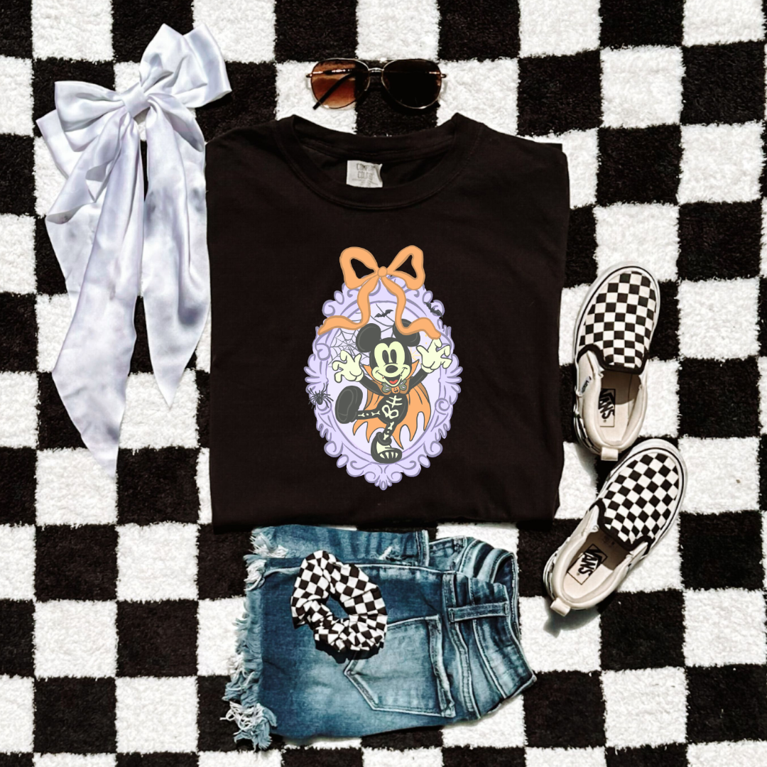 Spooky Season Coquette Mouse Youth Graphic Tee