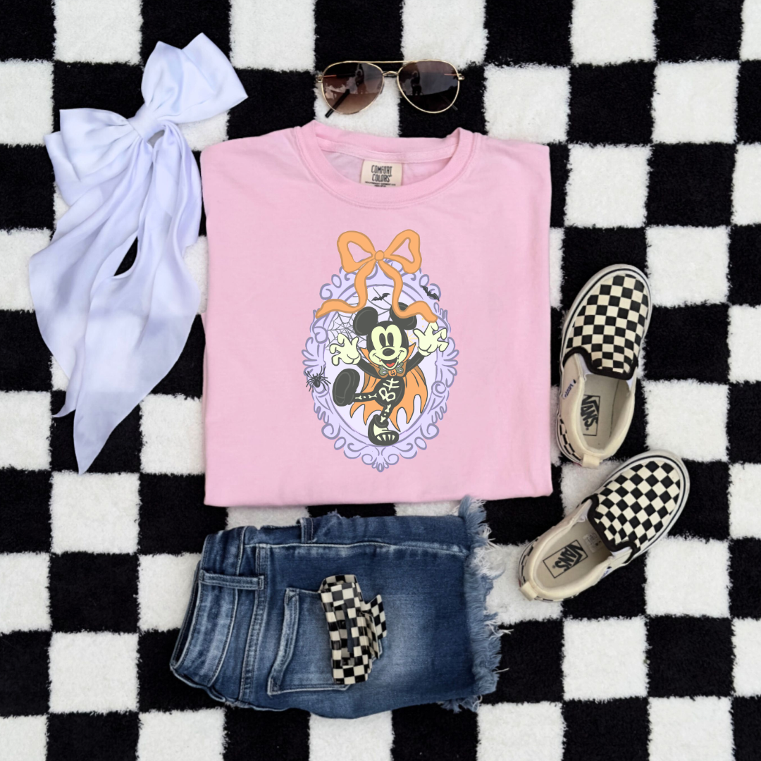 Spooky Season Coquette Mouse Youth Graphic Tee