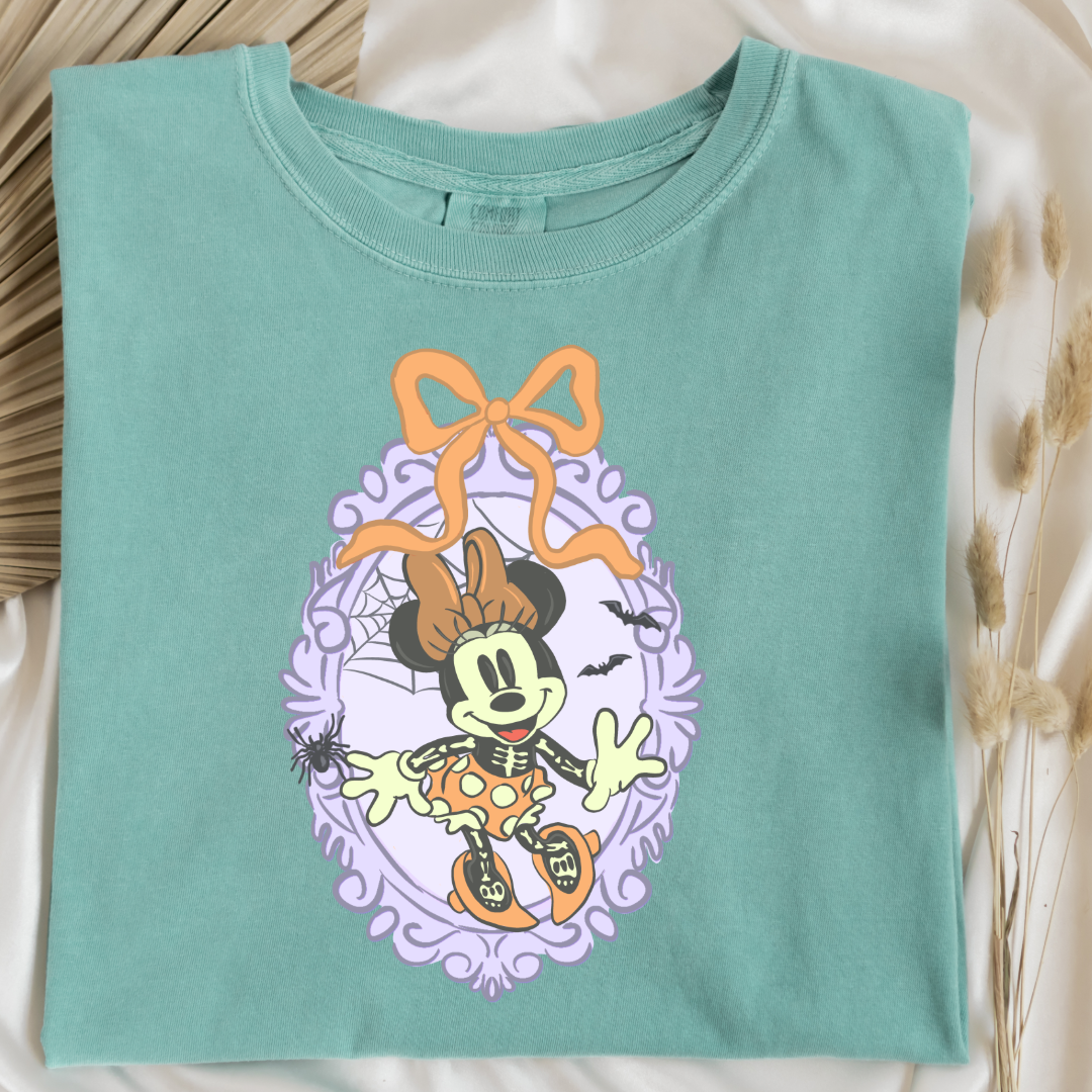 Spooky Season Coquette Mouse with bow Graphic Tee