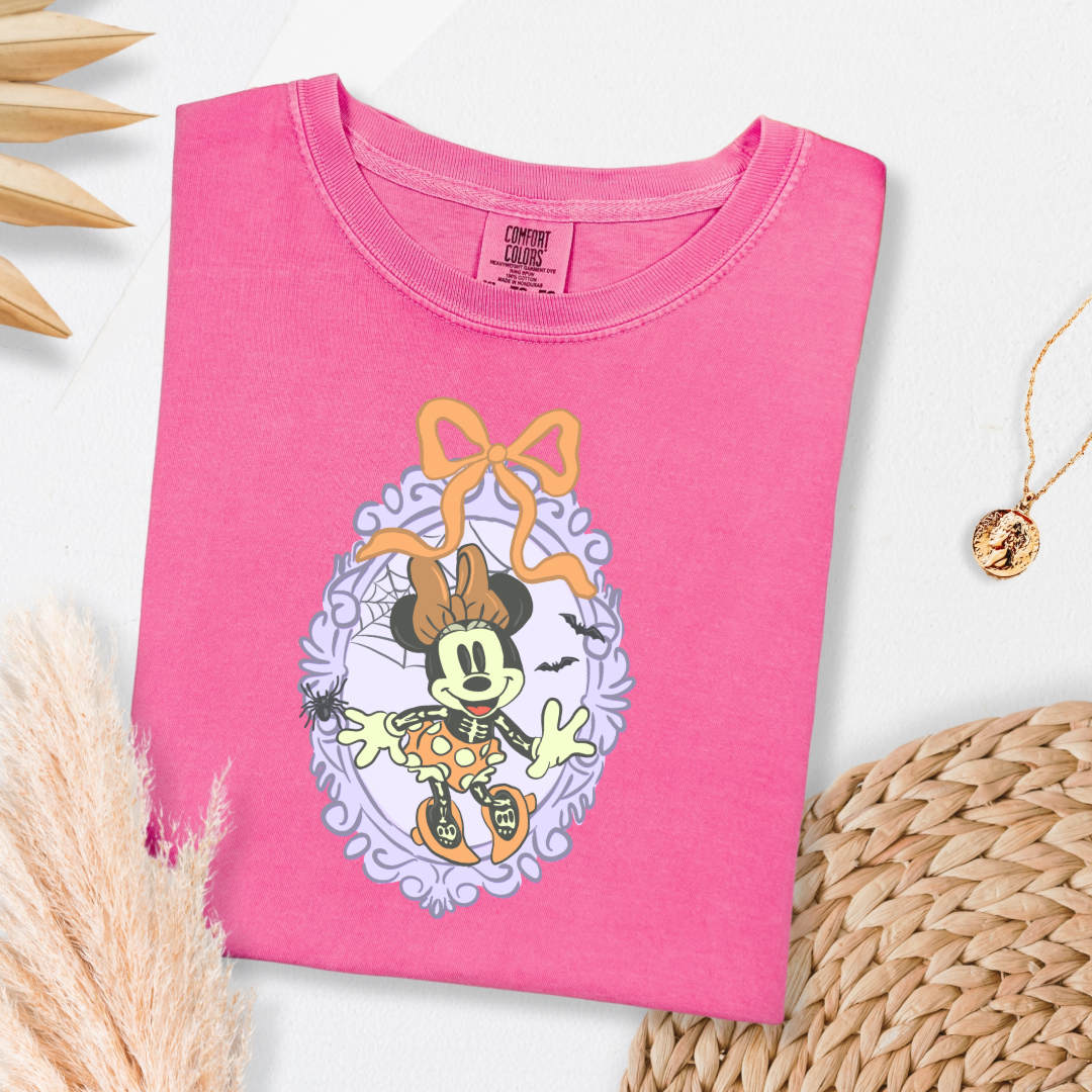 Spooky Season Coquette Mouse with bow Graphic Tee