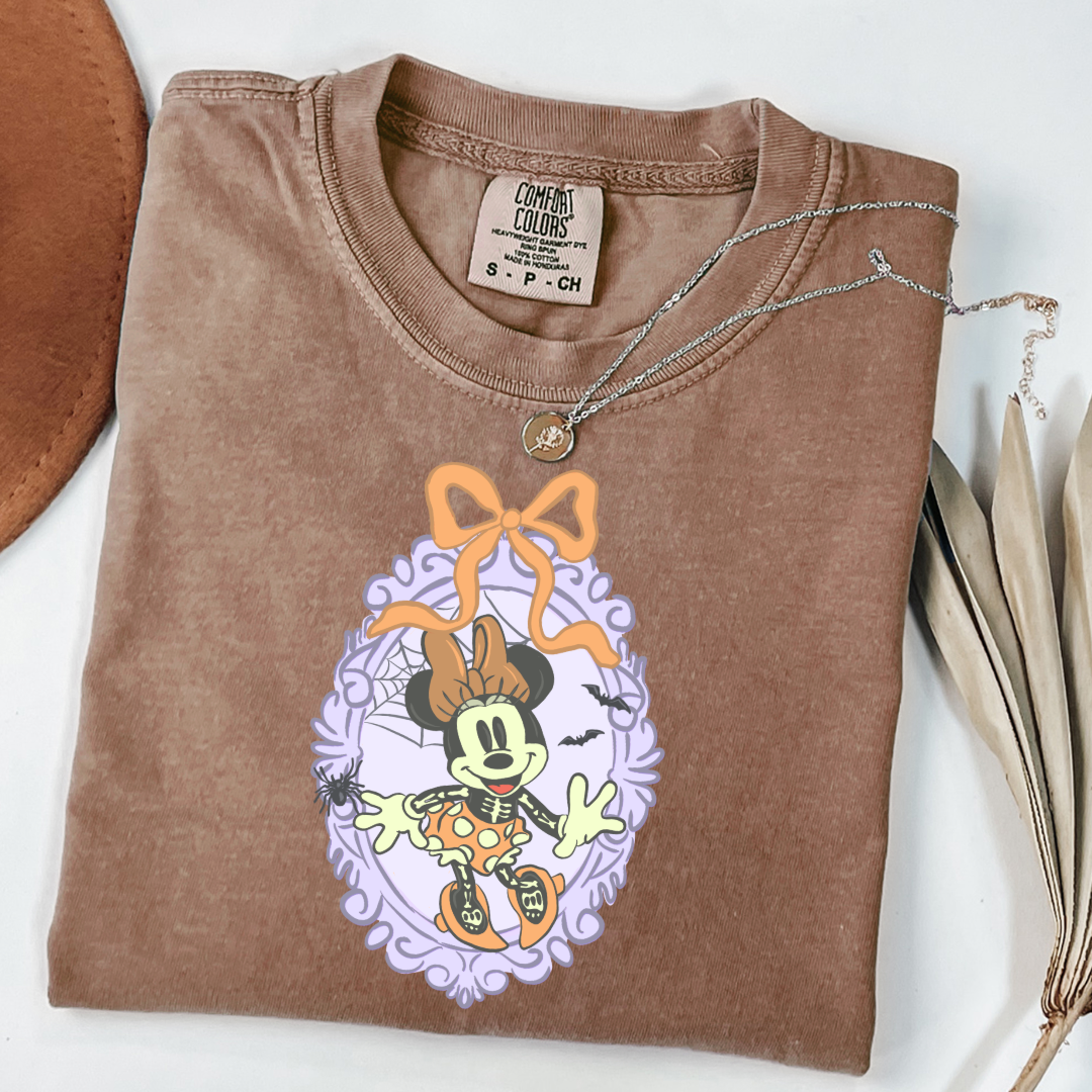 Spooky Season Coquette Mouse with bow Graphic Tee