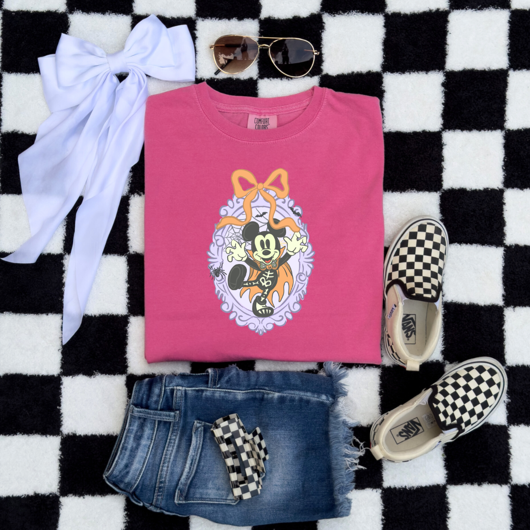 Spooky Season Coquette Mouse Youth Graphic Tee
