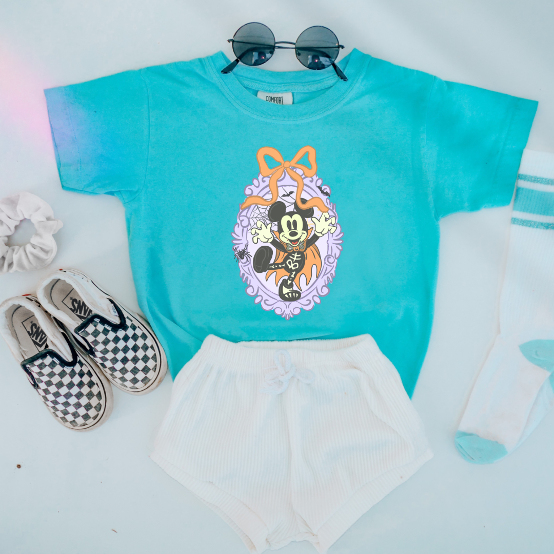 Spooky Season Coquette Mouse Youth Graphic Tee