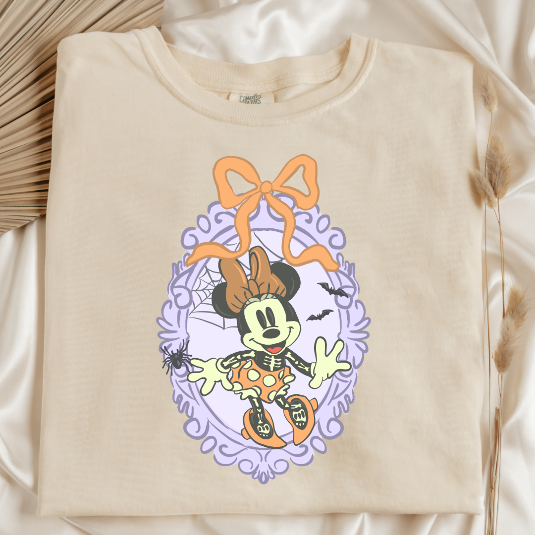 Spooky Season Coquette Mouse with bow Graphic Tee