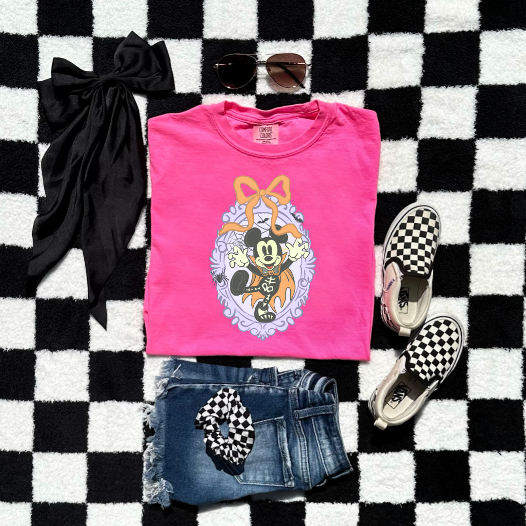 Spooky Season Coquette Mouse Youth Graphic Tee
