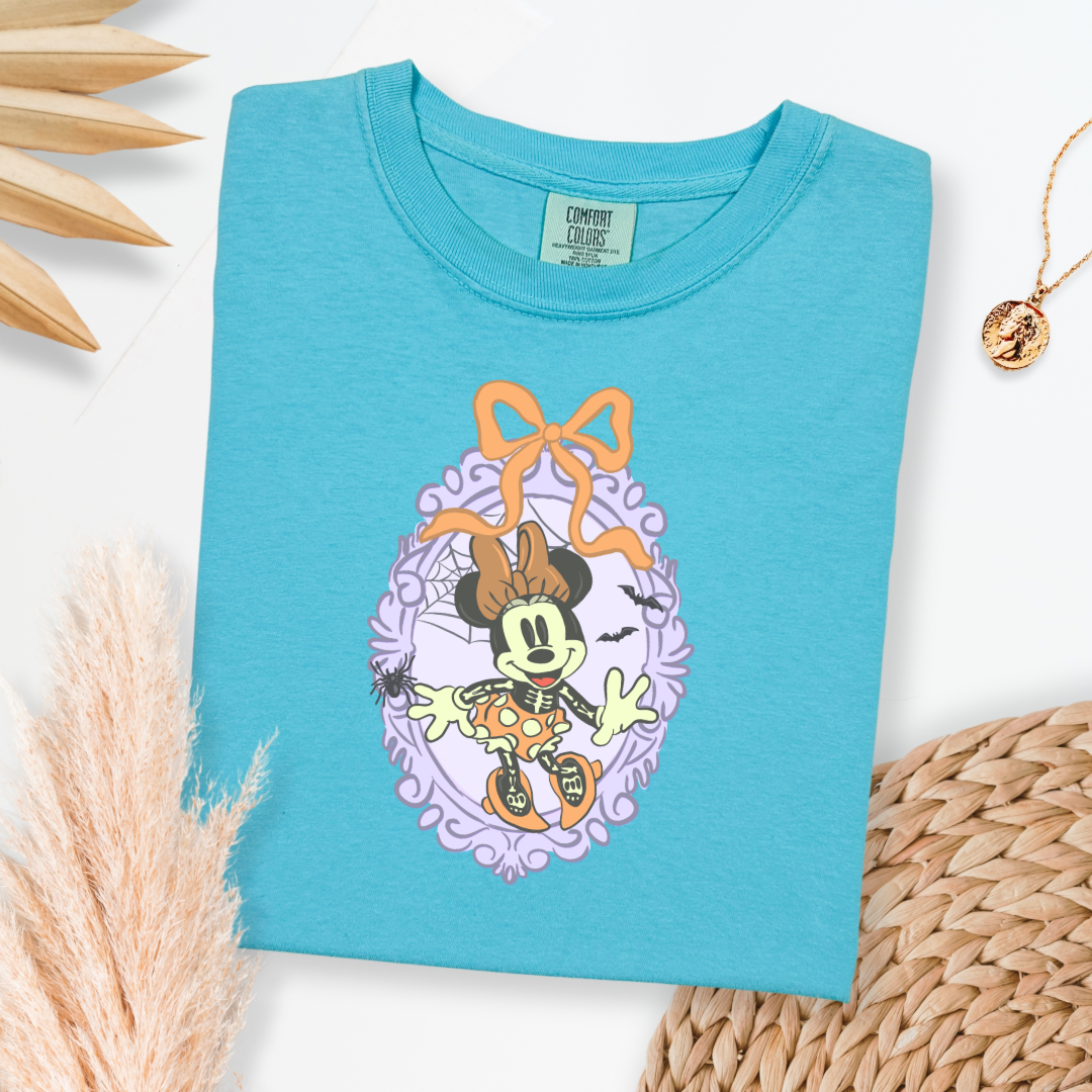 Spooky Season Coquette Mouse with bow Graphic Tee