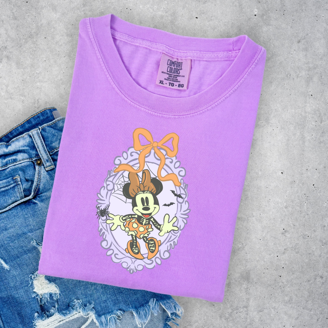 Spooky Season Coquette Mouse with bow Graphic Tee