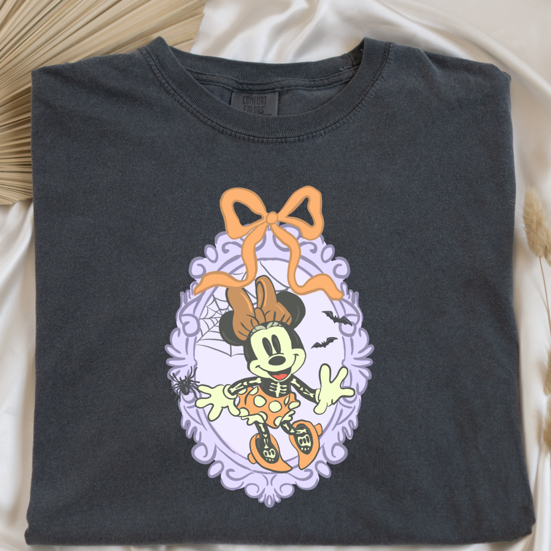 Spooky Season Coquette Mouse with bow Graphic Tee