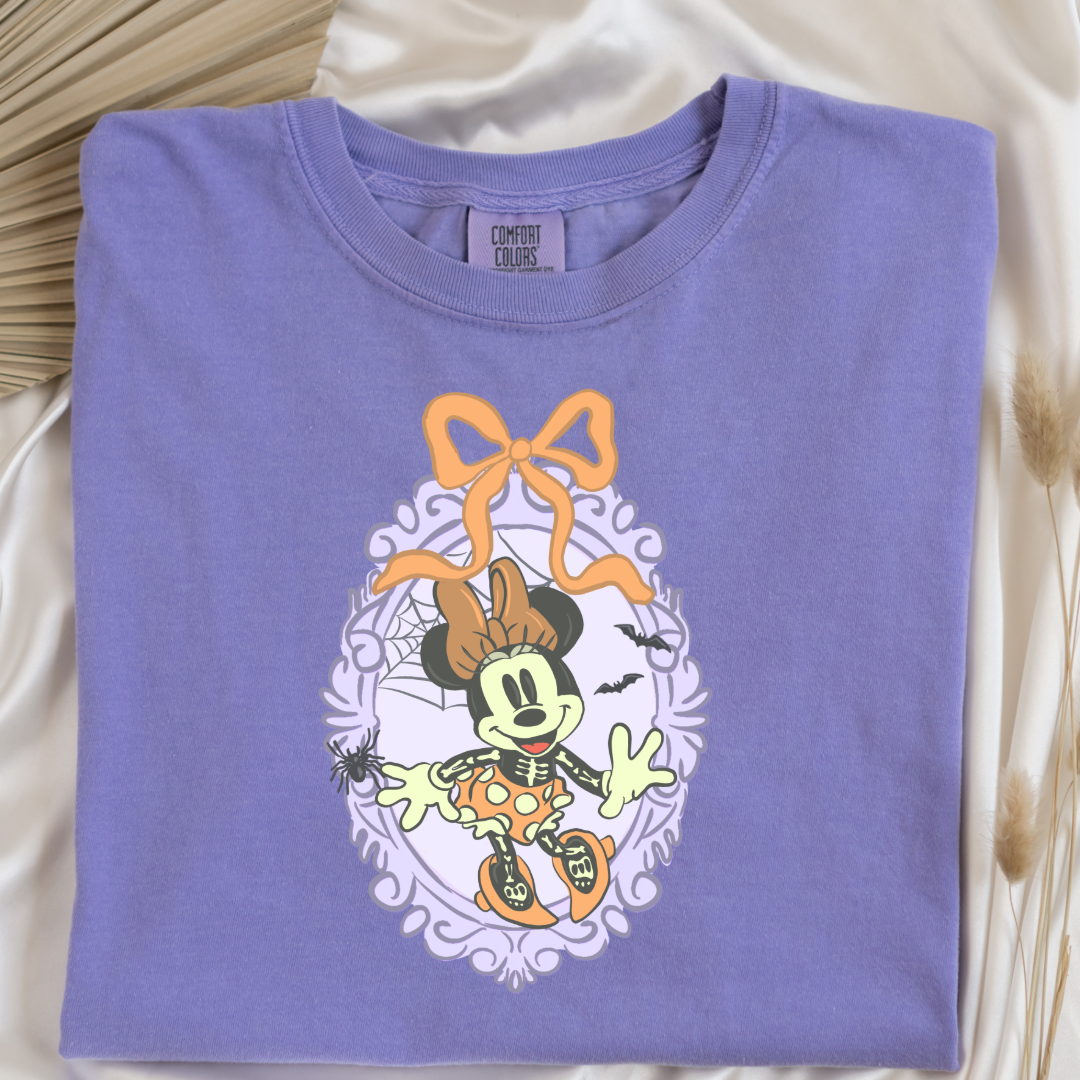 Spooky Season Coquette Mouse with bow Graphic Tee