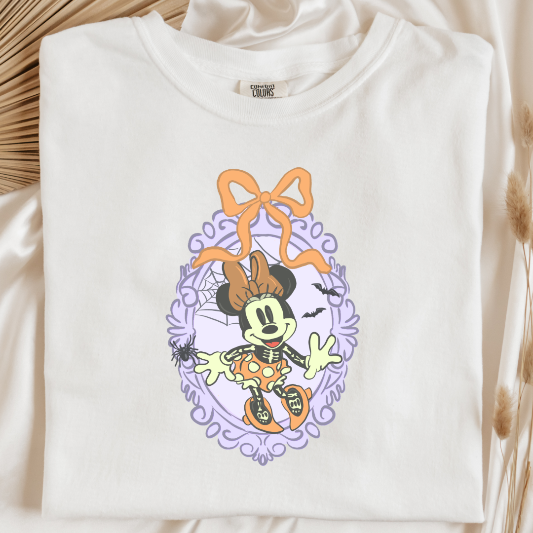 Spooky Season Coquette Mouse with bow Graphic Tee
