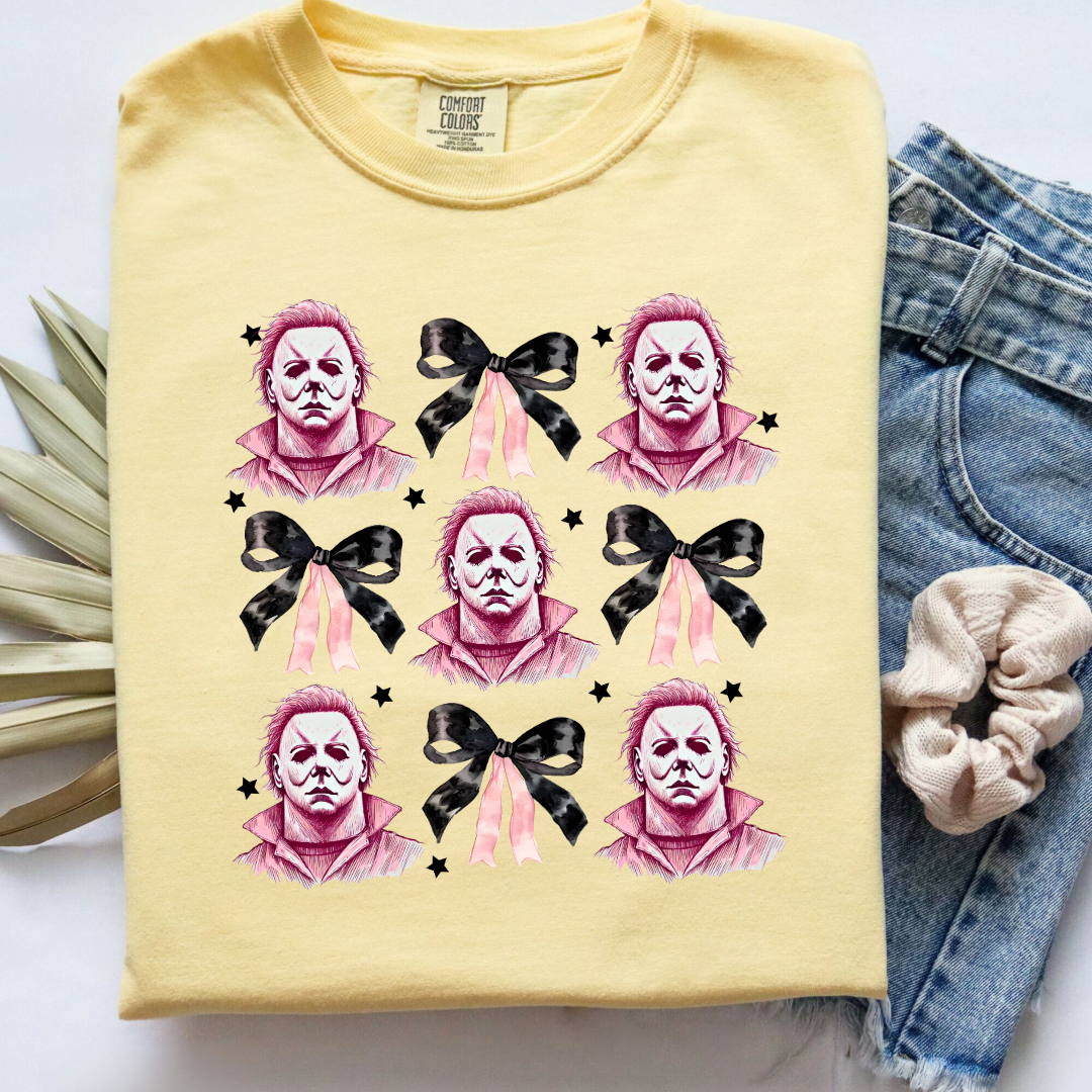 Halloween Killer coquette Bow Graphic Tee