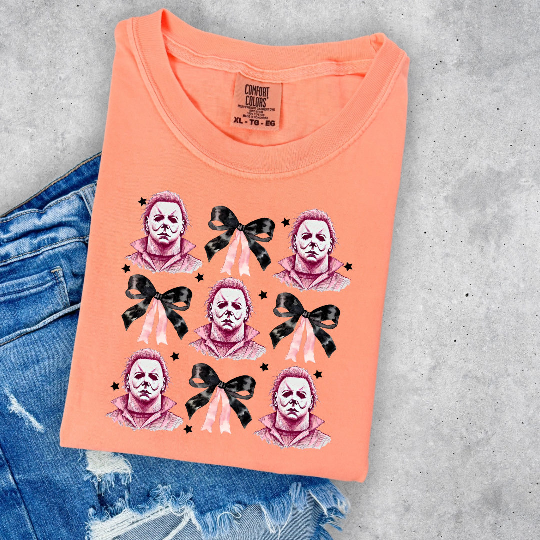 Halloween Killer coquette Bow Graphic Tee