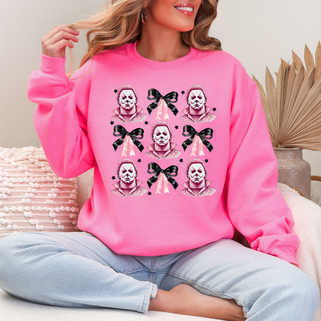 Halloween Killer coquette Bow Crewneck & Hoodie