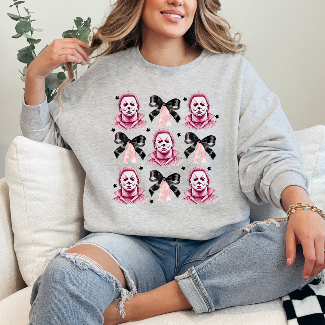 Halloween Killer coquette Bow Crewneck & Hoodie