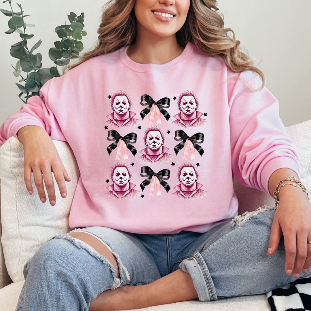 Halloween Killer coquette Bow Crewneck & Hoodie