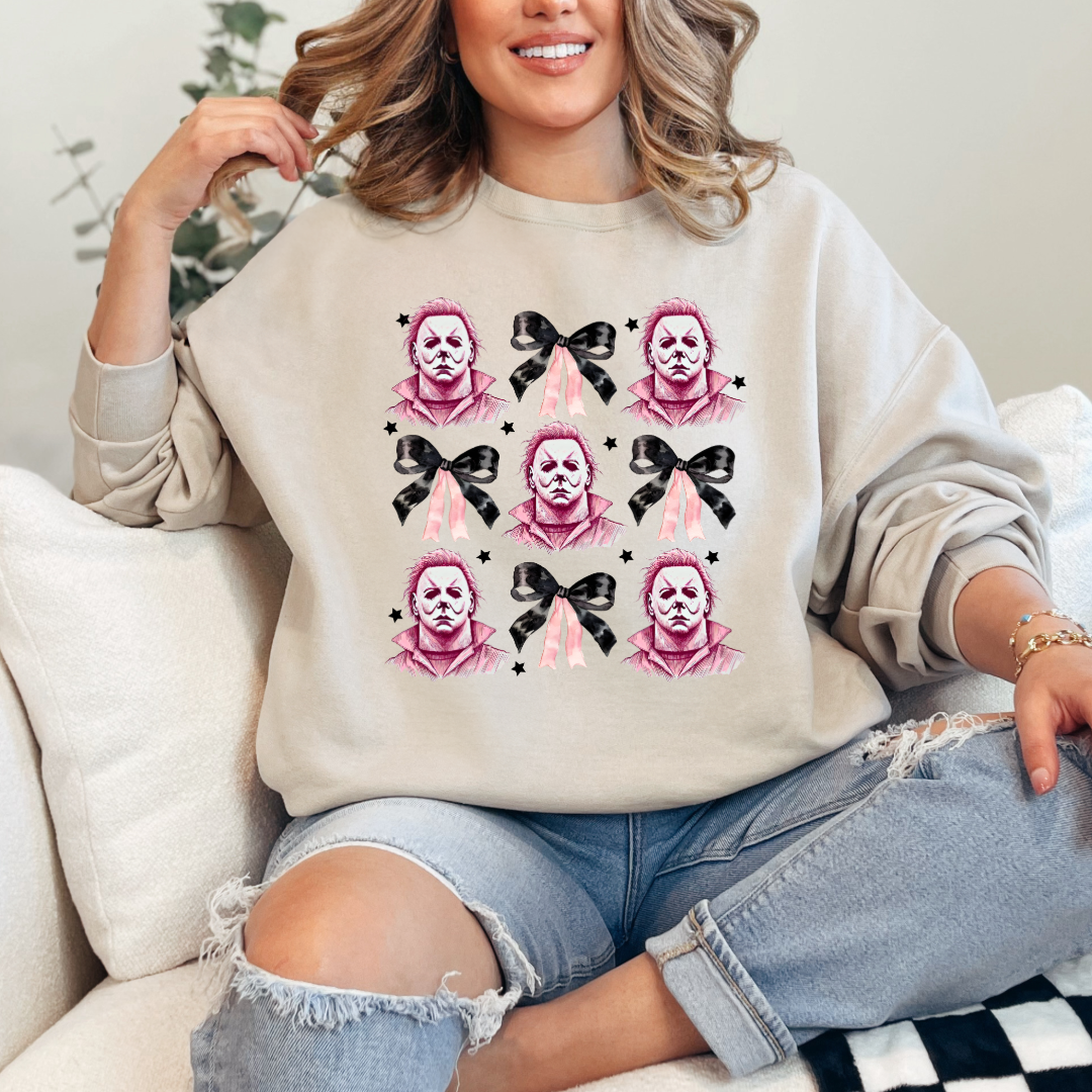 Halloween Killer coquette Bow Crewneck & Hoodie