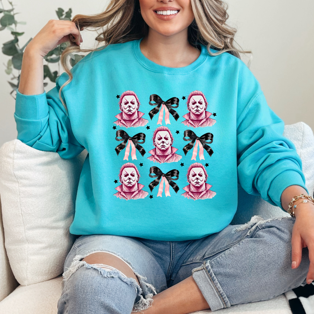 Halloween Killer coquette Bow Crewneck & Hoodie