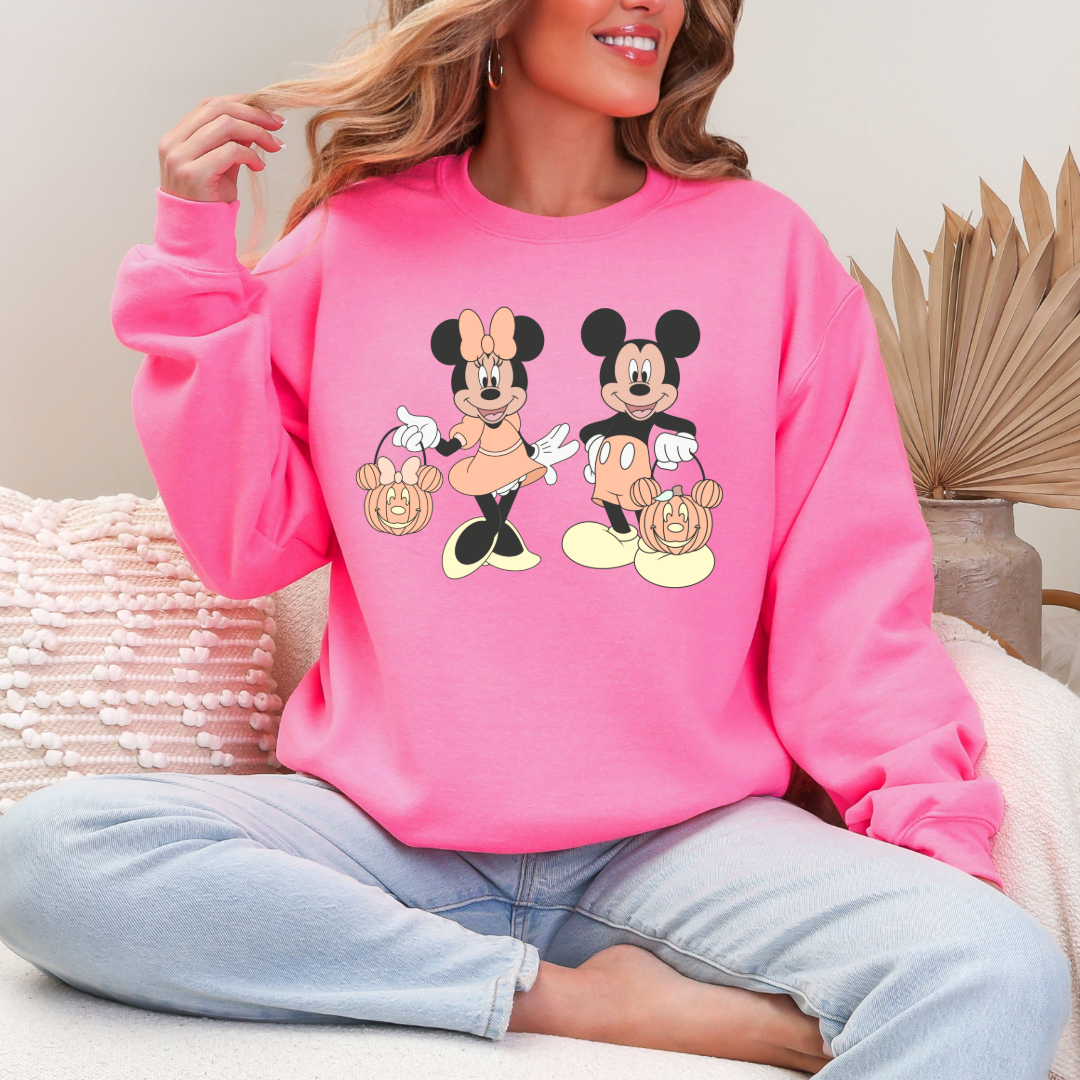Mickey & Minnie Trick Or Treat Graphic Tee & Crewneck