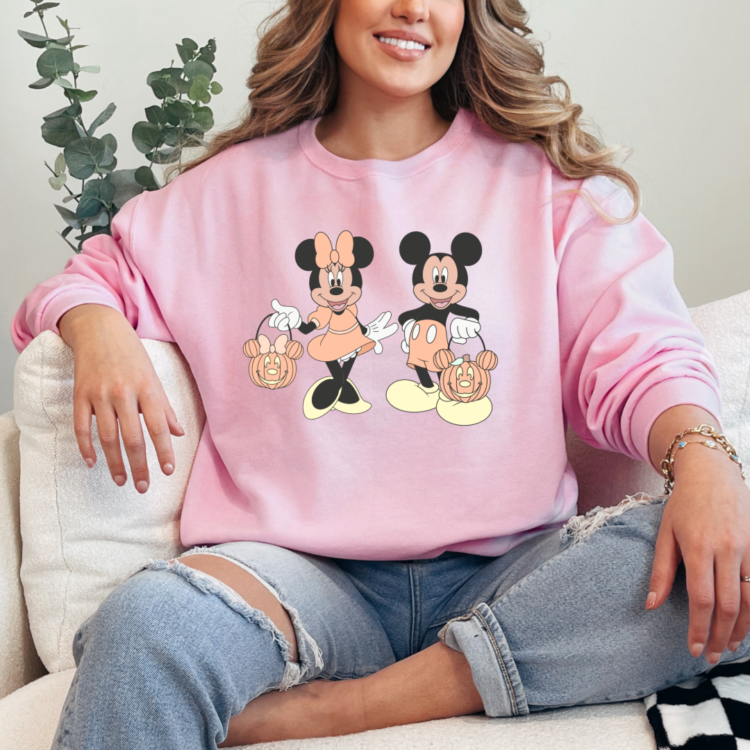 Mickey & Minnie Trick Or Treat Graphic Tee & Crewneck