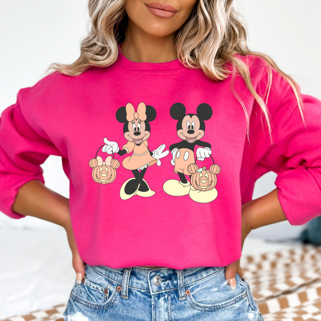 Mickey & Minnie Trick Or Treat Graphic Tee & Crewneck