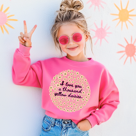 I Love You A Thousand Yellow Daisies Youth Crewneck