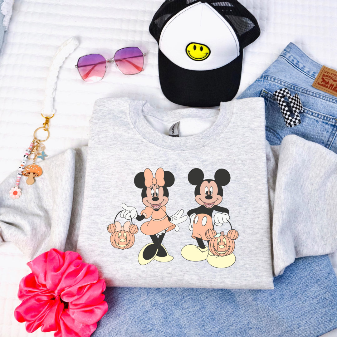 Mickey & Minnie Trick Or Treat Youth Graphic Tee & Crewneck