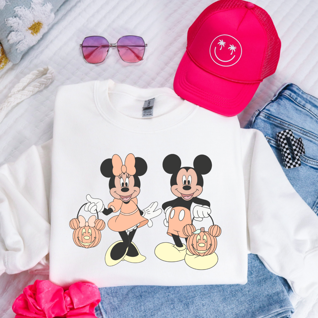 Mickey & Minnie Trick Or Treat Youth Graphic Tee & Crewneck