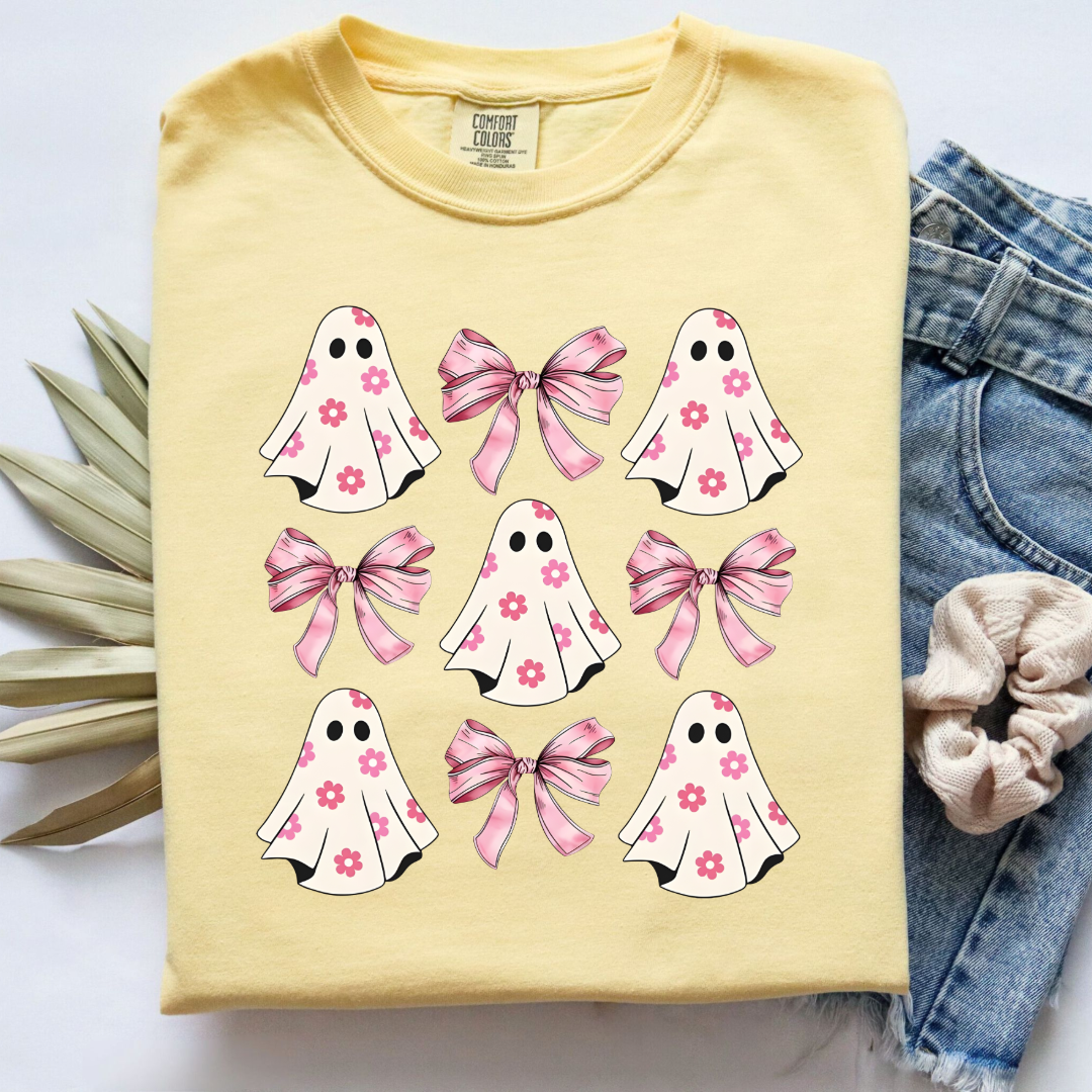 Flower Ghost Coquette Graphic Tee & Crewneck