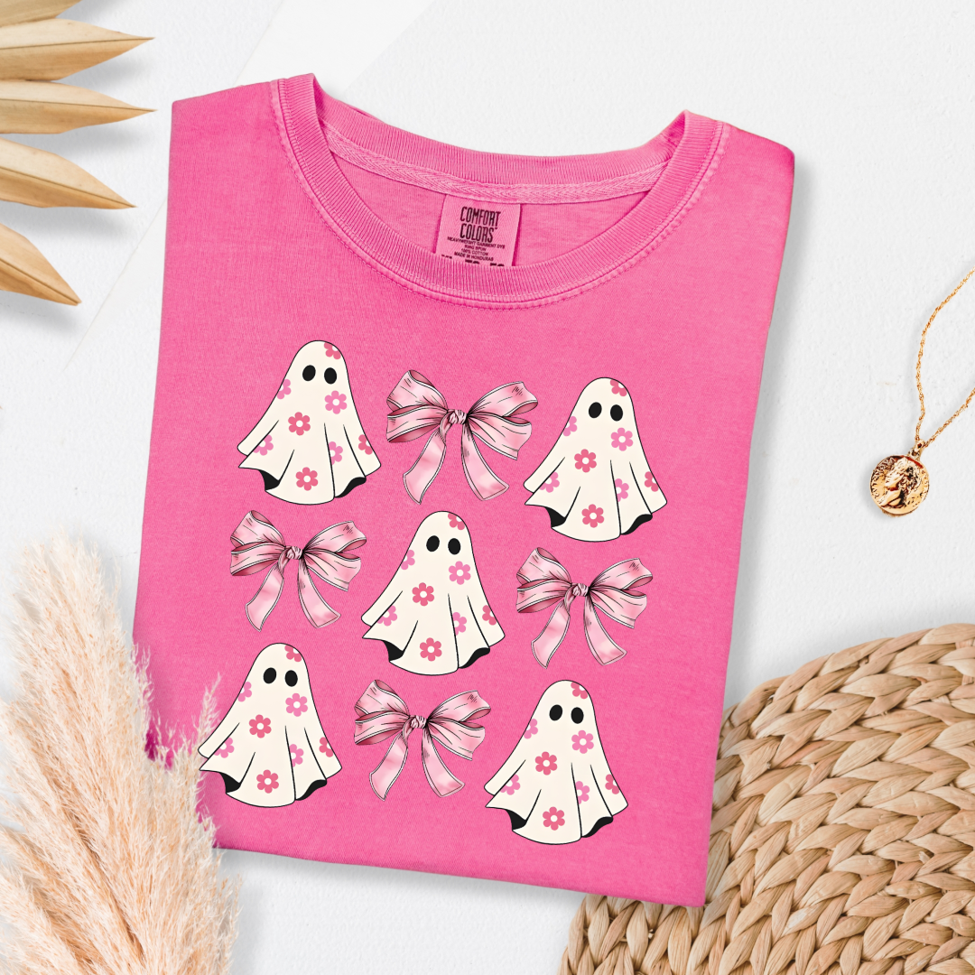 Flower Ghost Coquette Graphic Tee & Crewneck