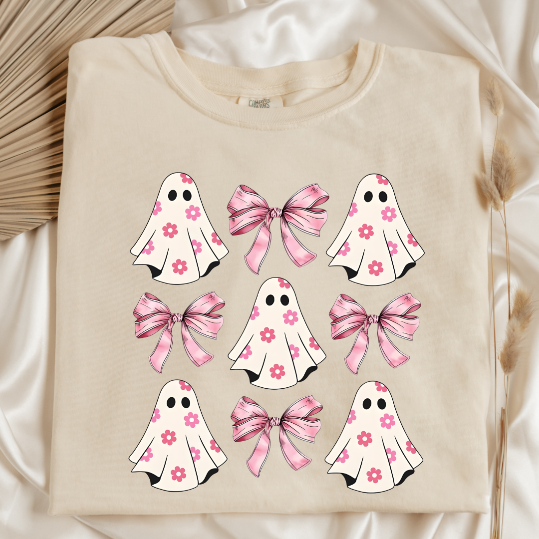 Flower Ghost Coquette Graphic Tee & Crewneck