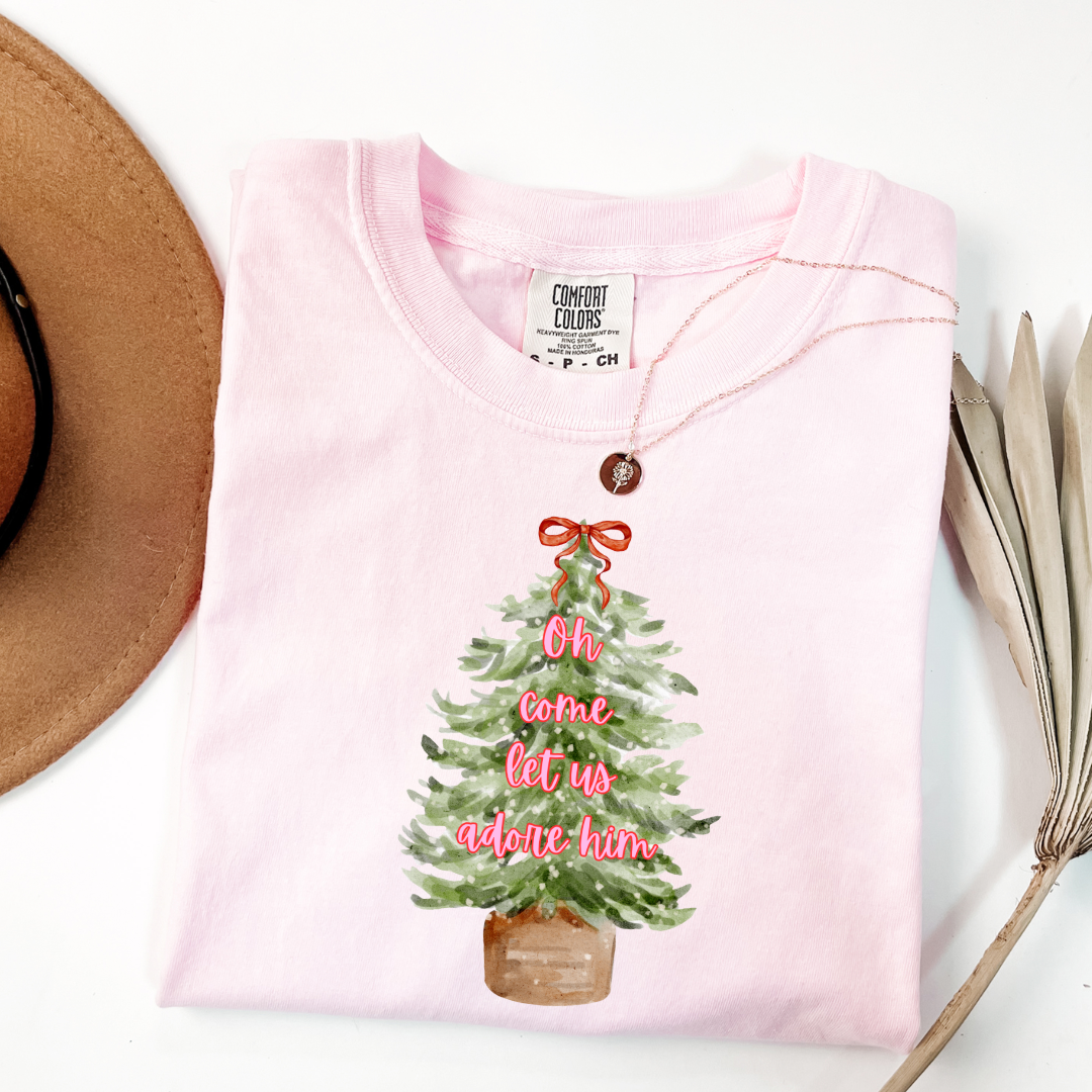 Oh Come Let Us Adore Him Graphic Tee and Crewneck