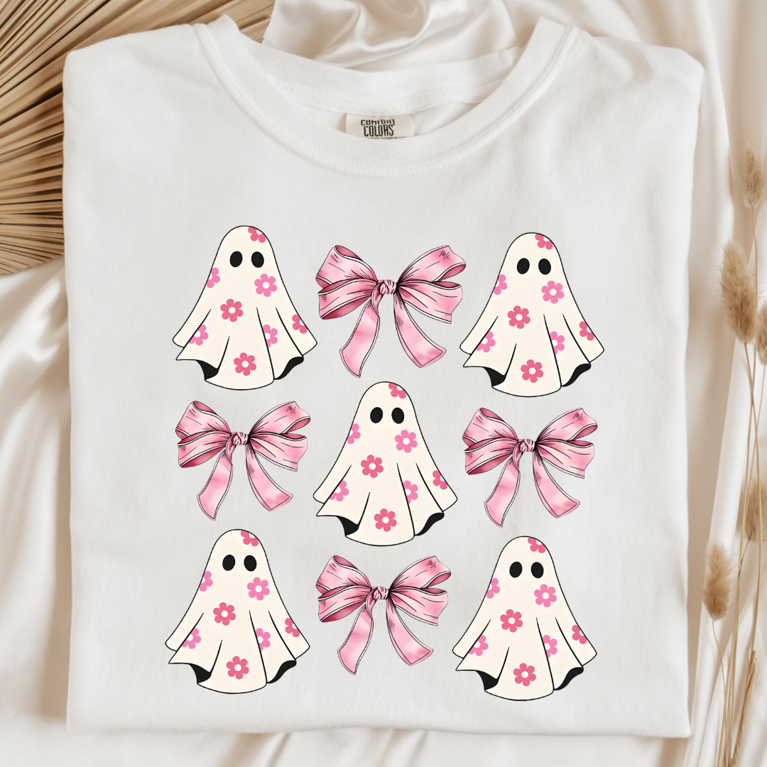 Flower Ghost Coquette Graphic Tee & Crewneck