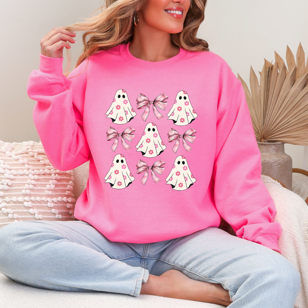 Flower Ghost Coquette Graphic Tee & Crewneck