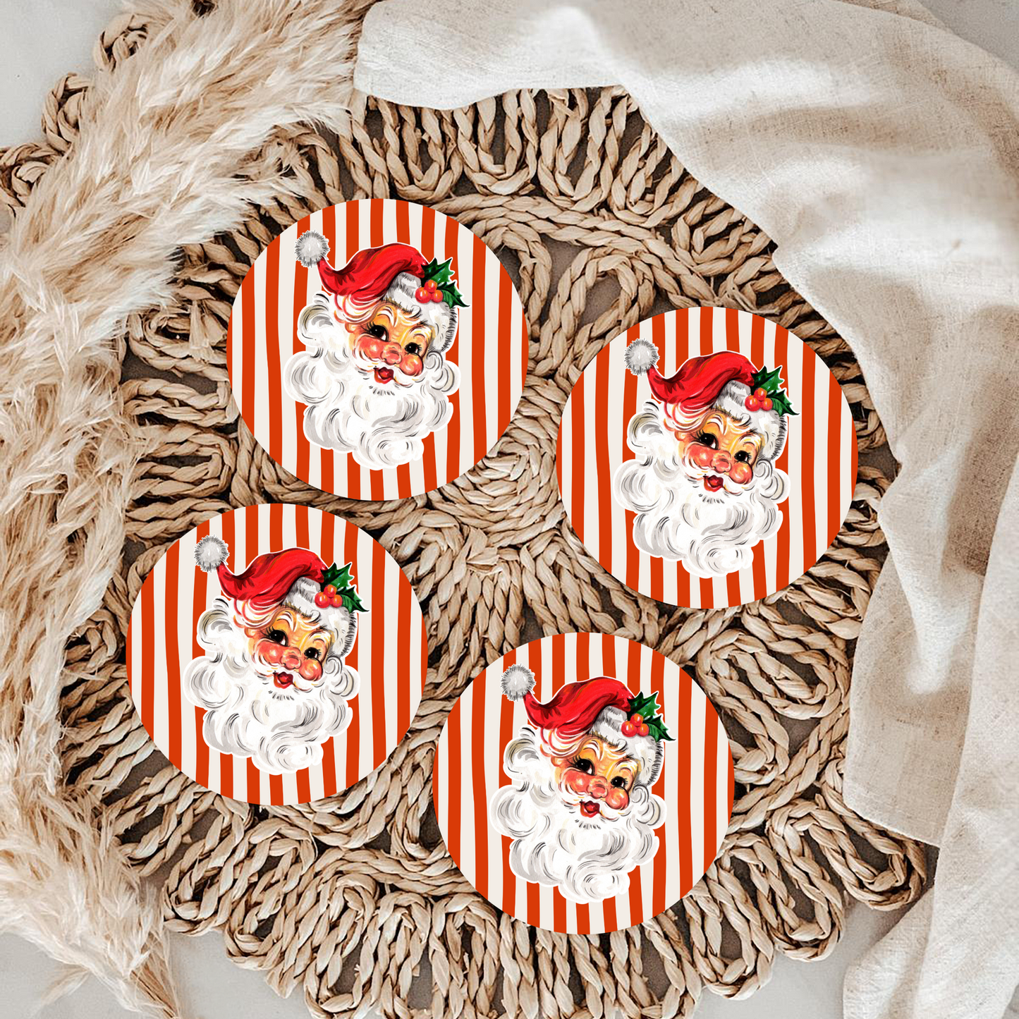 2 ct Christmas Car Coasters