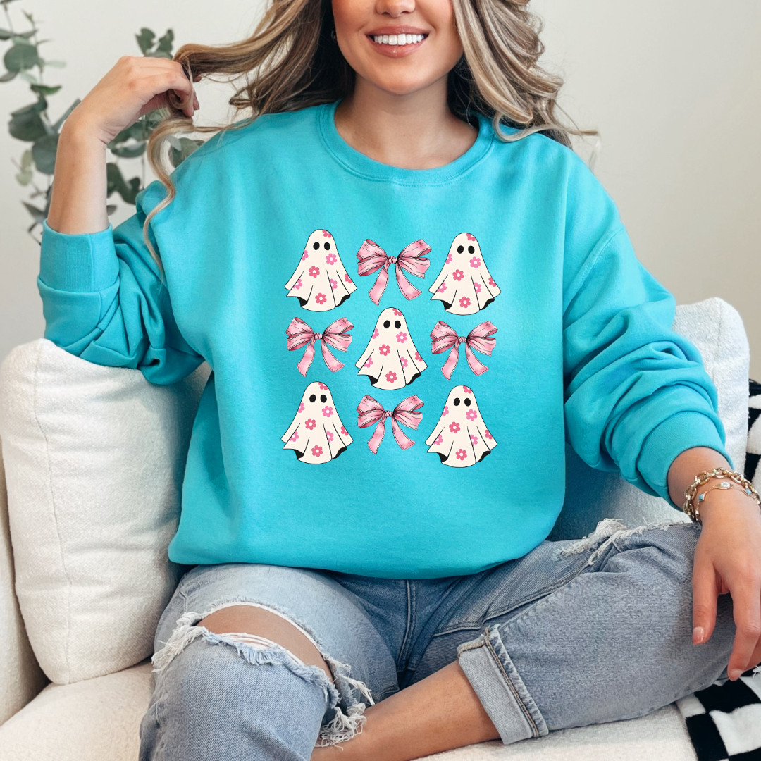 Flower Ghost Coquette Graphic Tee & Crewneck