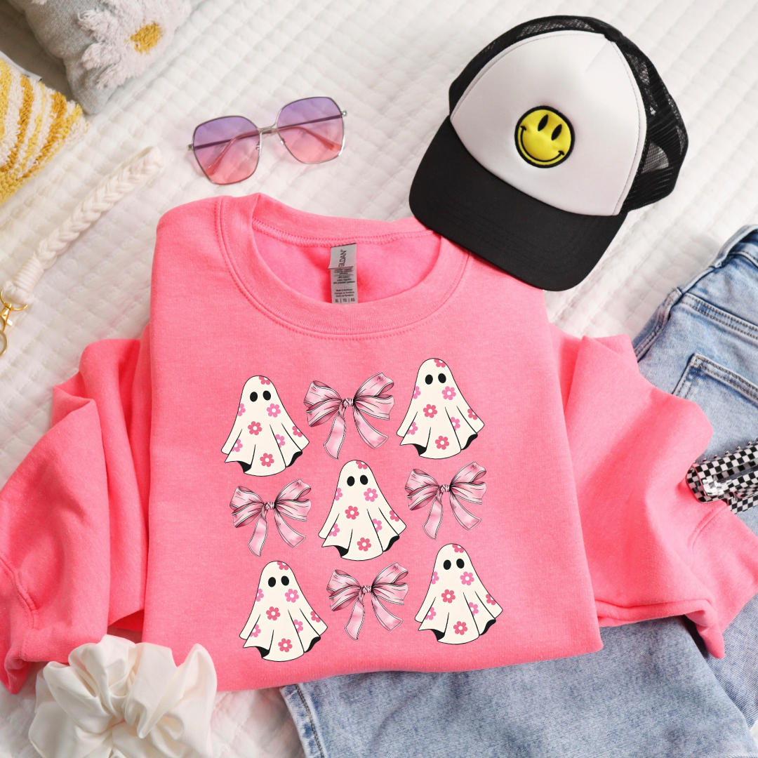 Flower Ghost Coquette Youth Graphic Tee & Crewneck