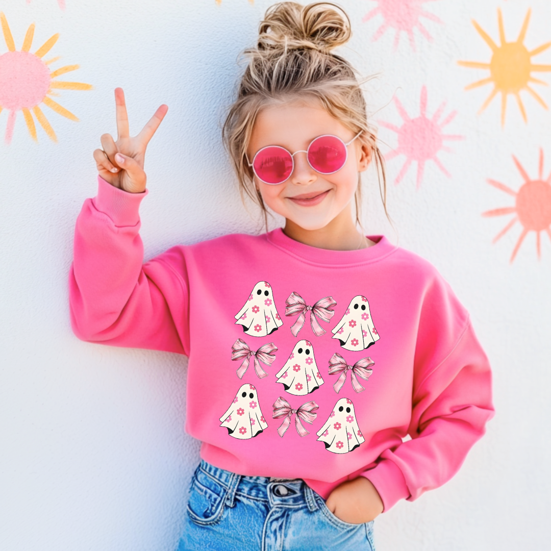 Flower Ghost Coquette Youth Graphic Tee & Crewneck