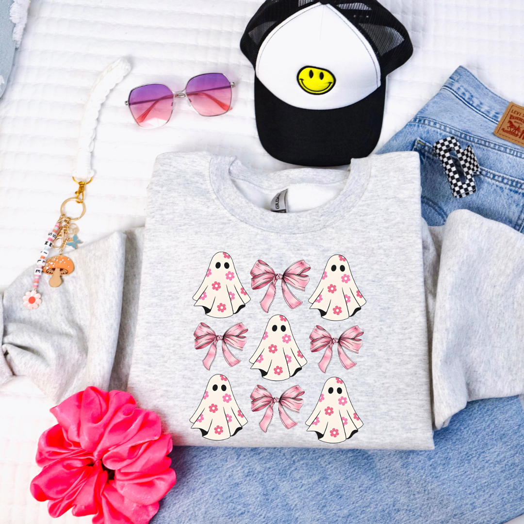 Flower Ghost Coquette Youth Graphic Tee & Crewneck