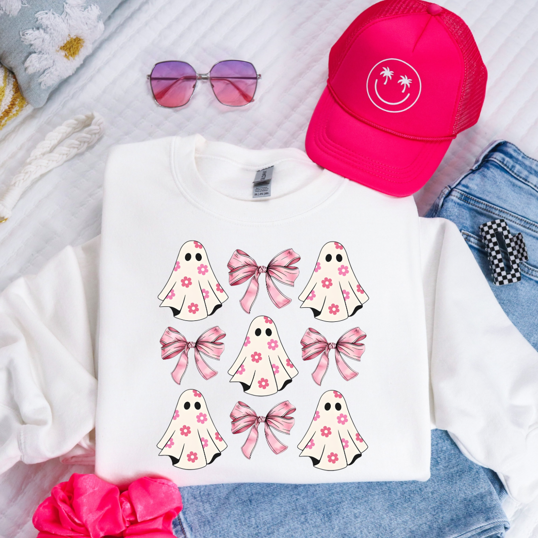 Flower Ghost Coquette Youth Graphic Tee & Crewneck