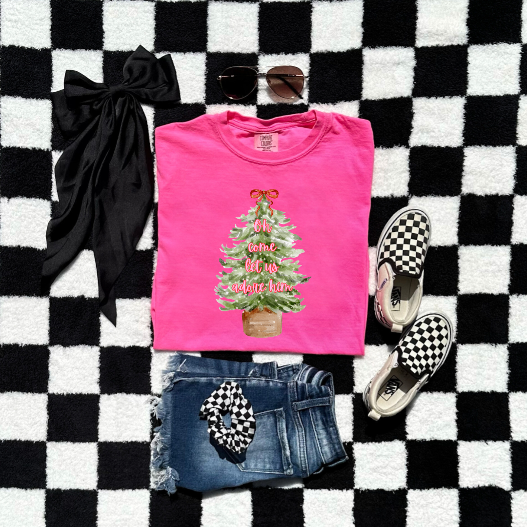 Oh Come Let Us Adore Him Youth Graphic Tee and Crewneck