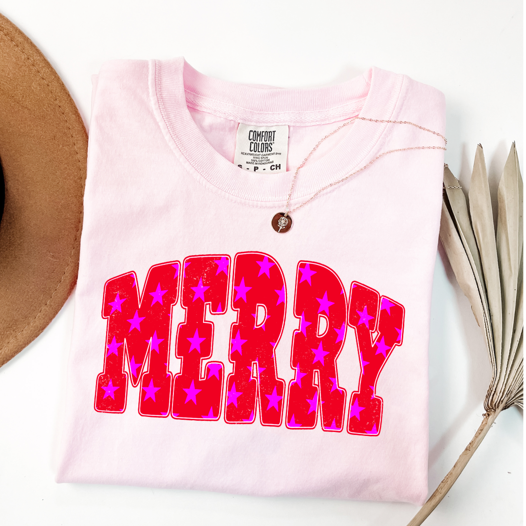 Merry Stars Graphic Tee and Crewneck