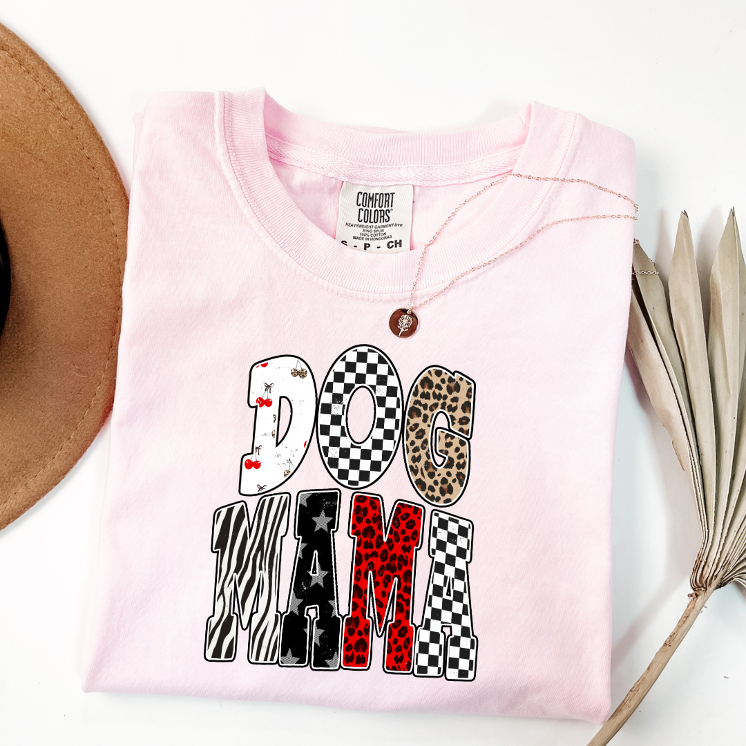 Checkered Cherries Dog Mom Graphic Tee and Crewneck