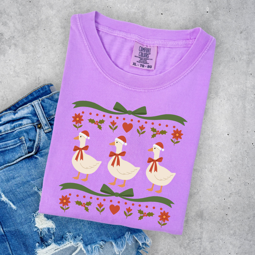 Green Bow Porch Geese Graphic Tee & Crewneck