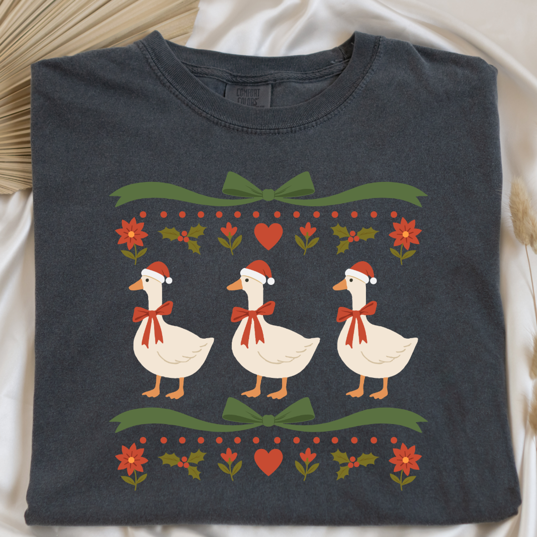 Green Bow Porch Geese Graphic Tee & Crewneck