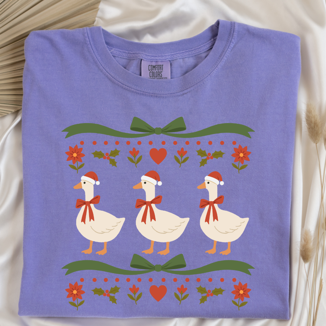 Green Bow Porch Geese Graphic Tee & Crewneck
