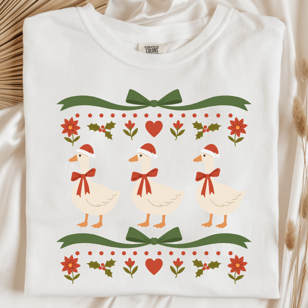 Green Bow Porch Geese Graphic Tee & Crewneck