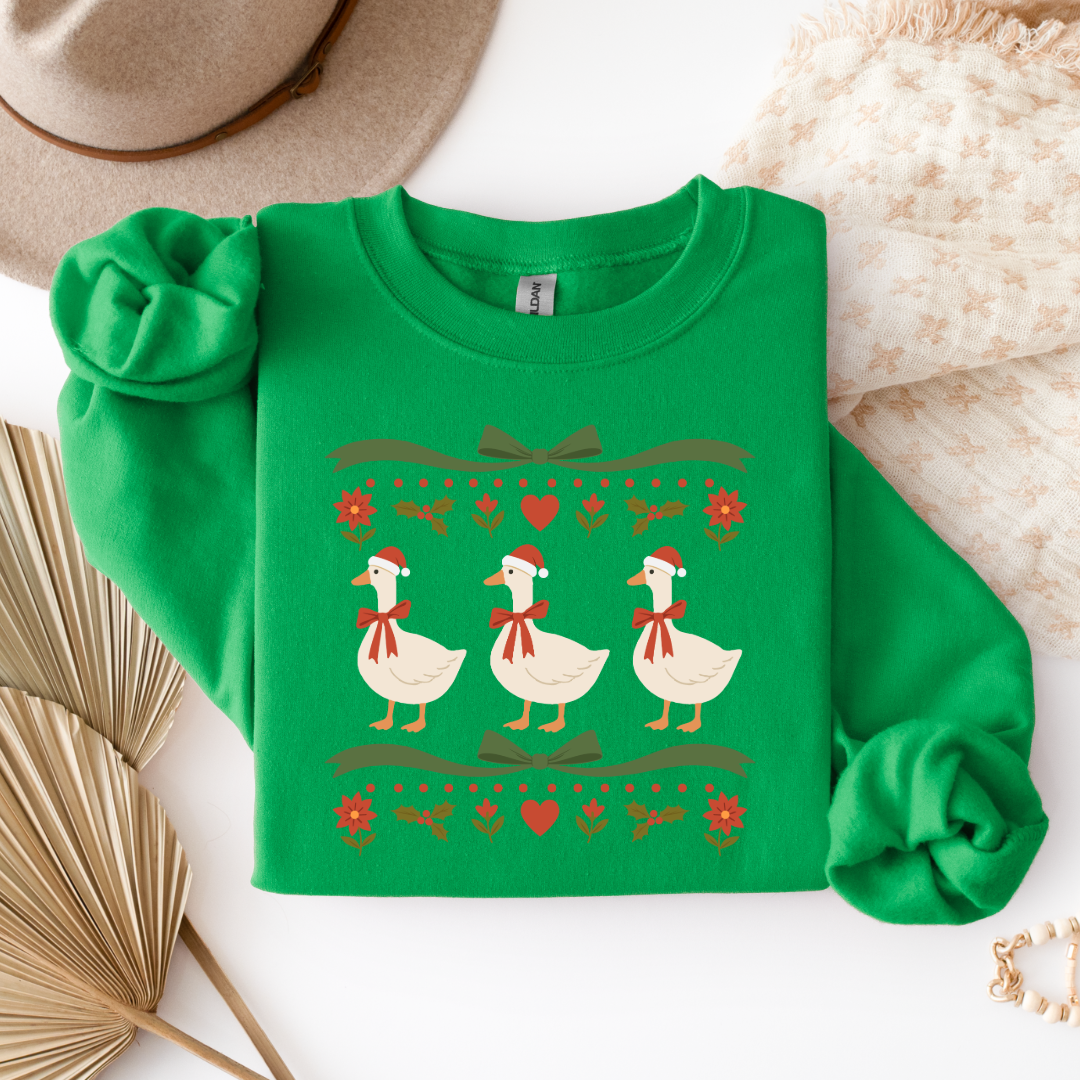 Green Bow Porch Geese Graphic Tee & Crewneck