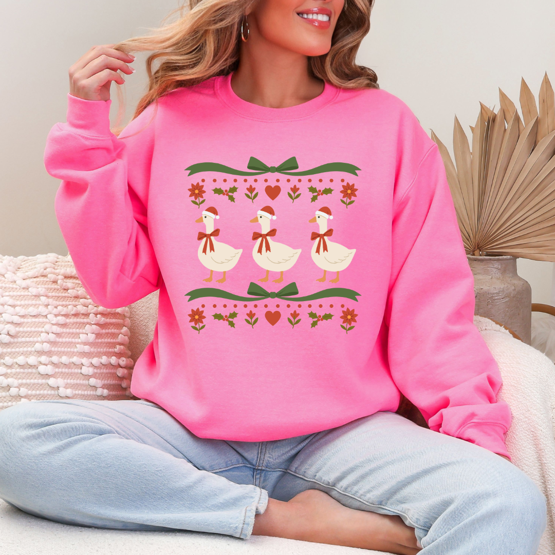 Green Bow Porch Geese Graphic Tee & Crewneck