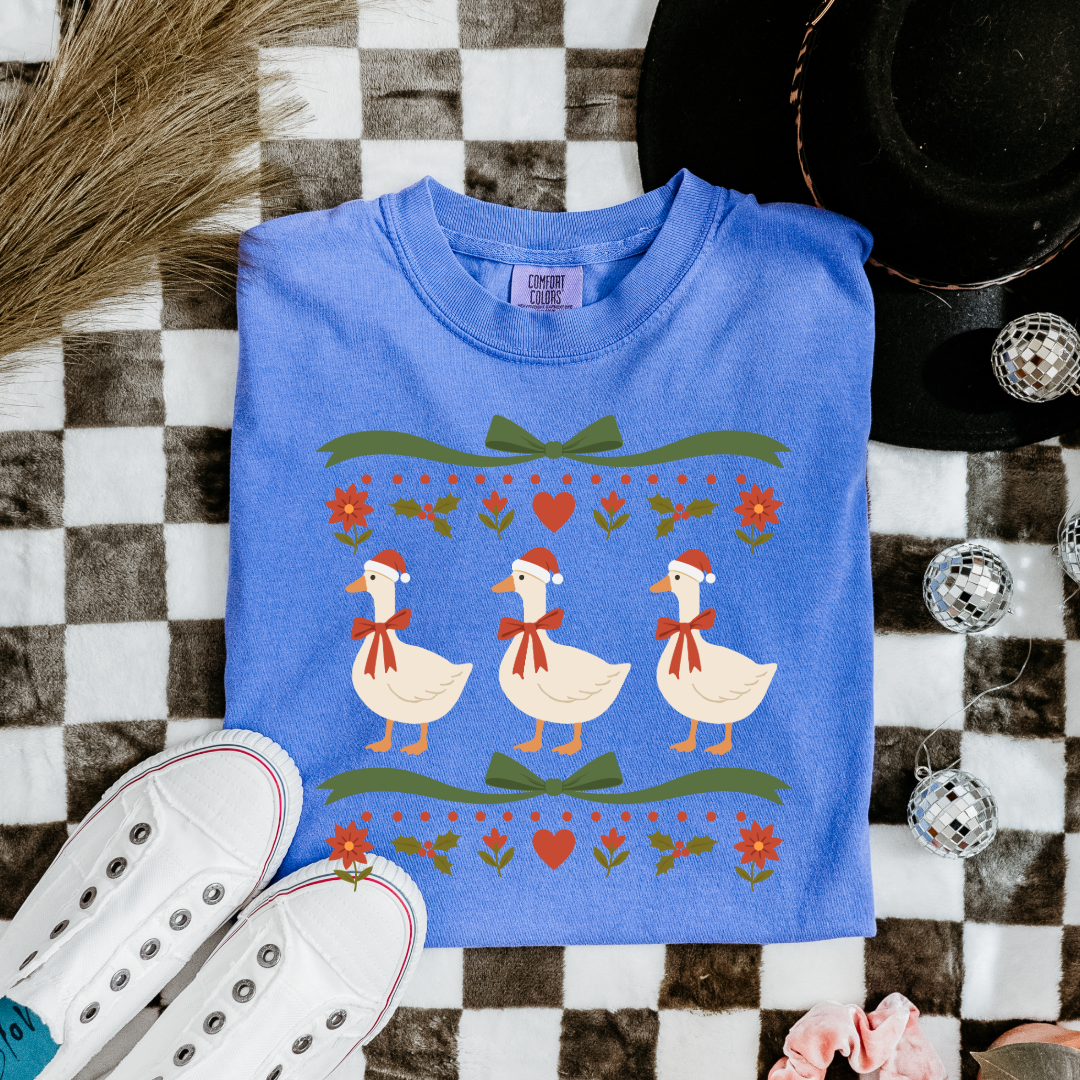 Green Bow Porch Geese Youth Graphic Tee & Crewneck