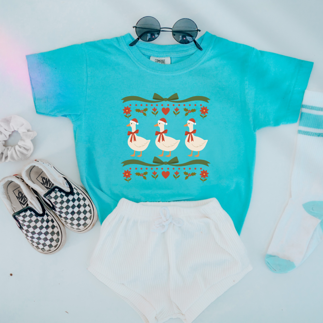 Green Bow Porch Geese Youth Graphic Tee & Crewneck